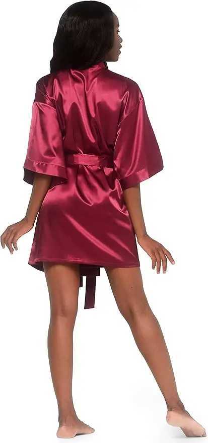 Pajamas women summer European and American ladies lace-up bathrobe sexy morning gown home dress can wear ice silk robe C251115