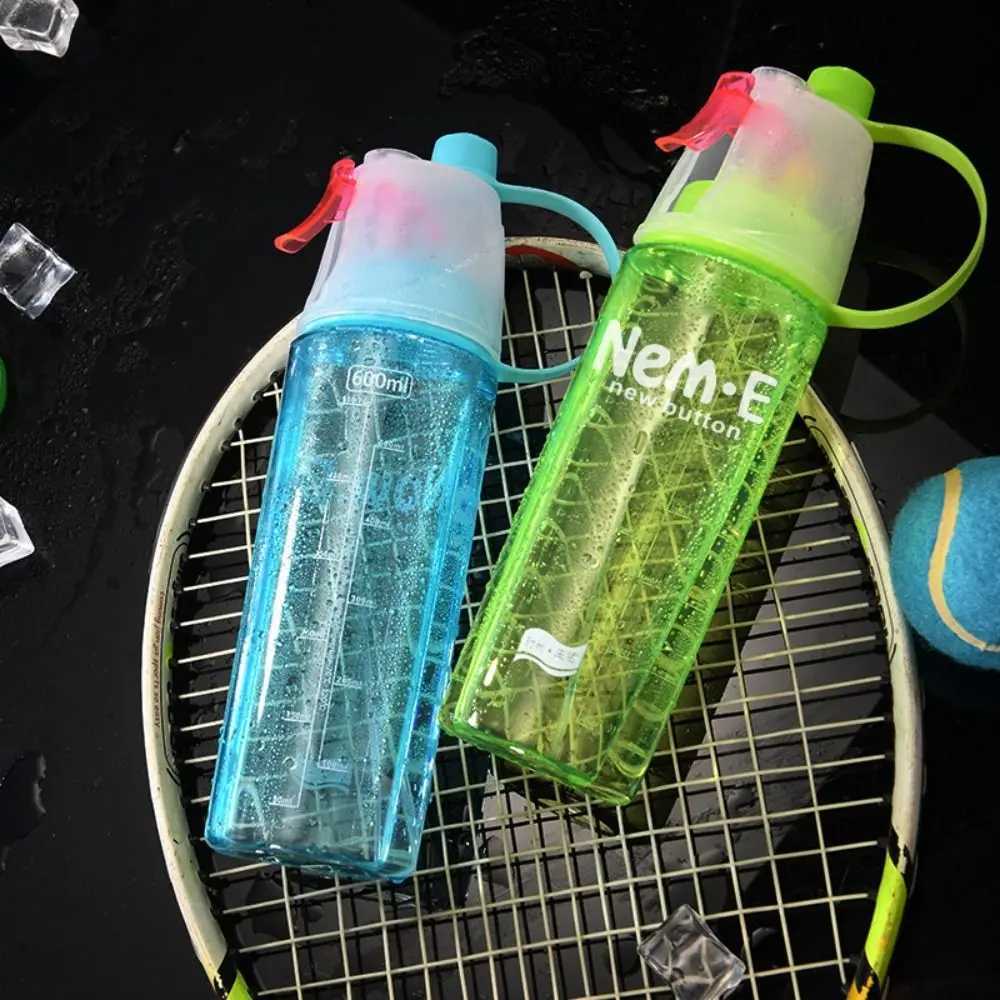 Creative With Straw Water Bottle Spray Drinkware Drink Spray Cup Leak Proof Plastic Spray Water Bottle Outdoor SportsW251114