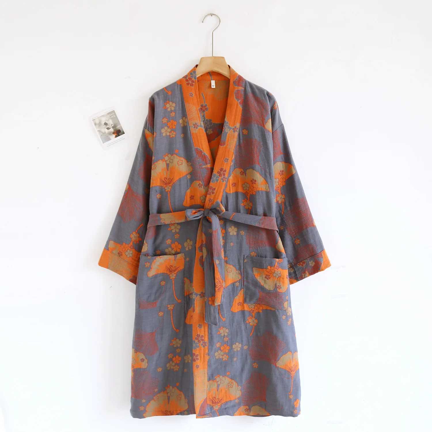 100 Cotton Wedding Dress New Vintage Spring Autumn Sleepwear Robe For Women Loose Casual Home Wear Bathrobe Shower Kimono C251115