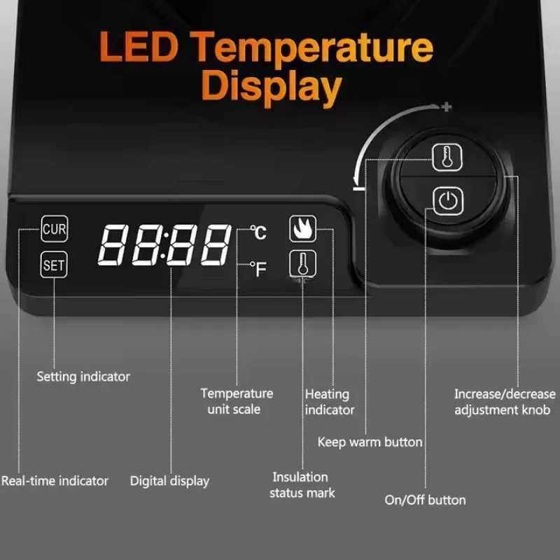 1200W Electric Kettle Intelligent Constant Temperature Fine Mouthed Electric Kettle Hand Brewed Coffee Kettle Goose Neck Kettle Y251114