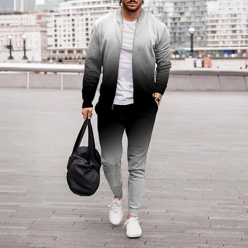 Sweatsuits 2 Mens Piece Jacket Sets Casual Pants Tracksuit Jogging Suit Athletic