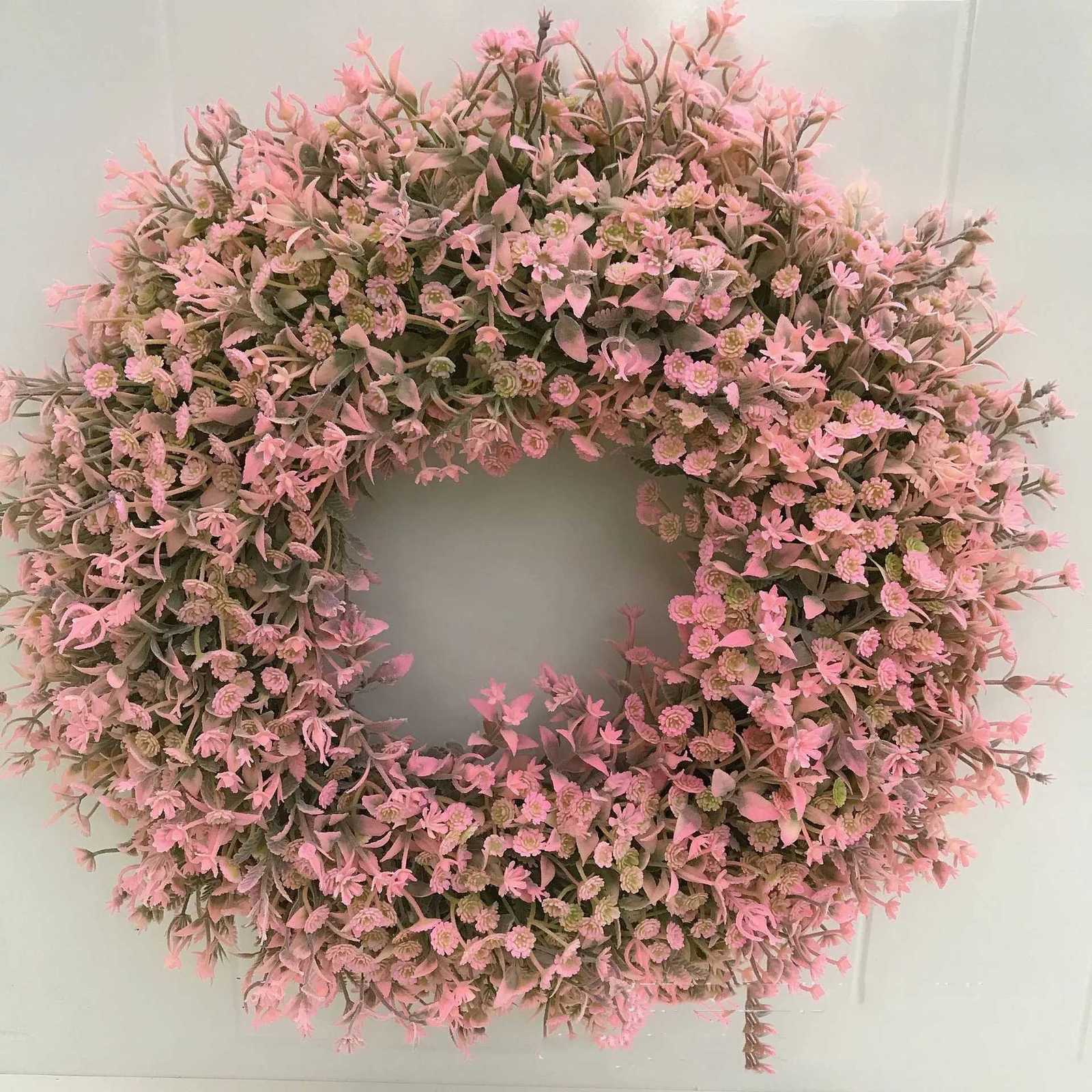 45cm Artificial Babysbreath Wreath Garland for Wedding Decoration Home Party DIY Wall Hanging Front Door DecorationM251115