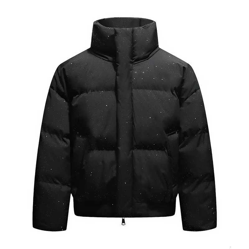 Winter Man Down Jacket Thicken Sequin Printed Stand Collar Male Outerwear High Street Long Sleeve Oversize Casual Men Coat M251115