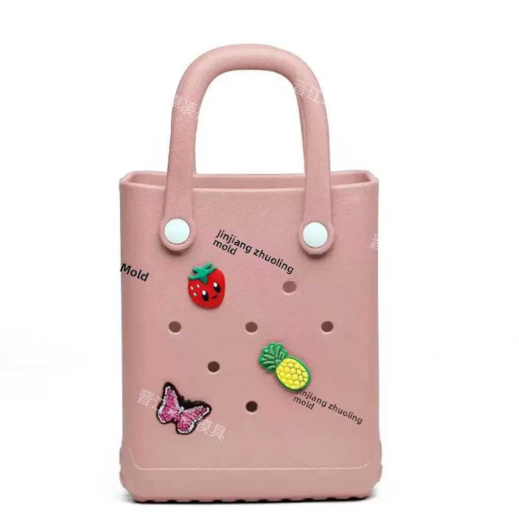 Waterproof portable DIY mini beach bag with movable hole storage EVA bag compact portable handbag W250415