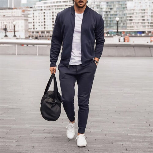 Sweatsuits 2 Mens Piece Jacket Sets Casual Pants Tracksuit Jogging Suit Athletic