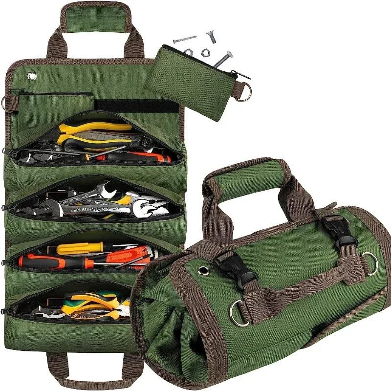Multi-Purpose Tool Bag High Quality Professional Multi Pocket Hardware Tools Pouch Roll UP Portable Small Tools Organizer Bag 250407