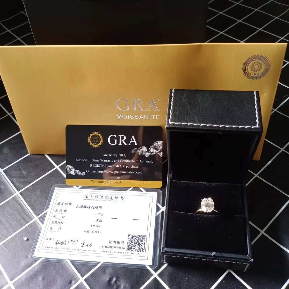 High Quality Moissanite VVS Diamond Wedding Ring Solitaire Gold 9K 10K 14K 18K 2CT DEF Color Stable Hot Sale Fancy Pattern