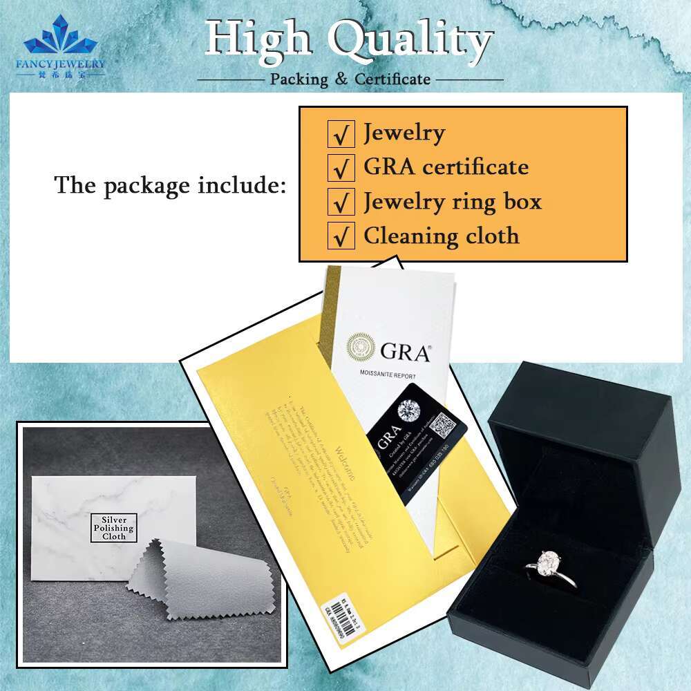 S925 Sterling Silver 18K Solid Gold Elegant Engagement VVS Moissanite Ring Fashionable Moissanite Jewelry