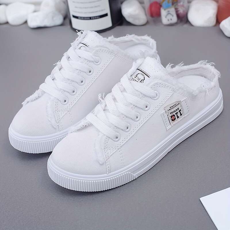 Women's shoes designer Sneakers Classic White Canvas Slip-On with Round Toe Breathable Shoes Sports Casual trainers high quality