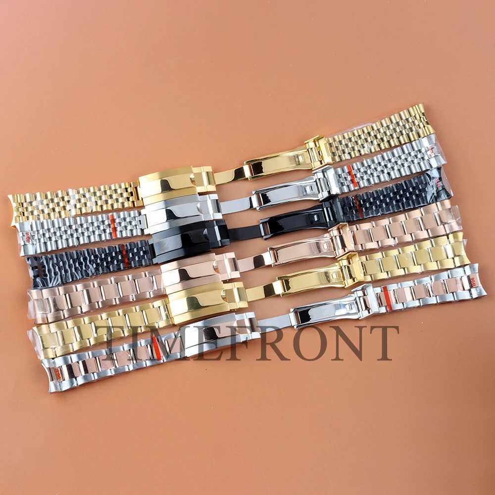 NH35 20mm Width Watchbands Rose Gold/Gold/Black Oyster/Jubilee Bracelet Fit NH35 GMT SUB Case Folding Buckle Watch Accessories W251114