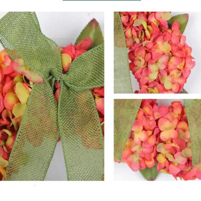 1Pc Elegant Autumn Hanging Wreath With Hydrangea Flowers - Classic Style Wall-MountedIdeal For Thanksgiving Home DecorM251115