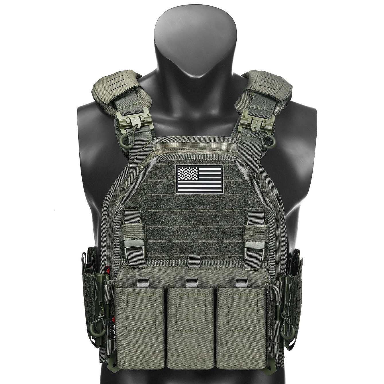 Outdoor Training Tank Top Triple Chest Item Pack MOLLE Extended Training Vest (Including US Flag) XJ250730XJ251114