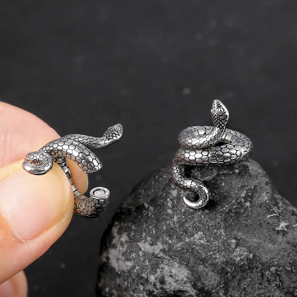 Casvort 2 PCS Arrival 316 Stainless Steel Snake Ear Lobe Cuff Ear Plug Hanger Piercing Expander Body Jewelry for Women 250408