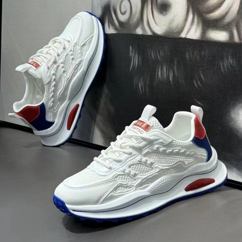 2025 Free shipping sports shoes men casual shoes mesh perforated breathable running shoes lightweight trendy fashion