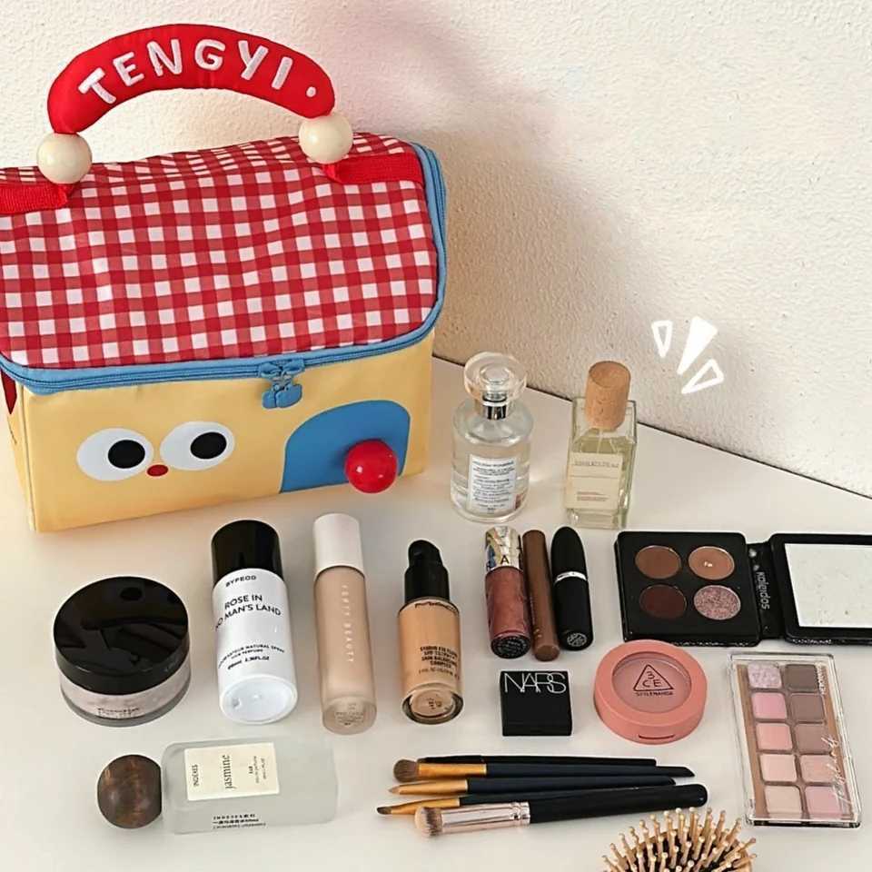Cute villa makeup bag large capacity multifunctional fresh insulated lunch box handbagXJ250415