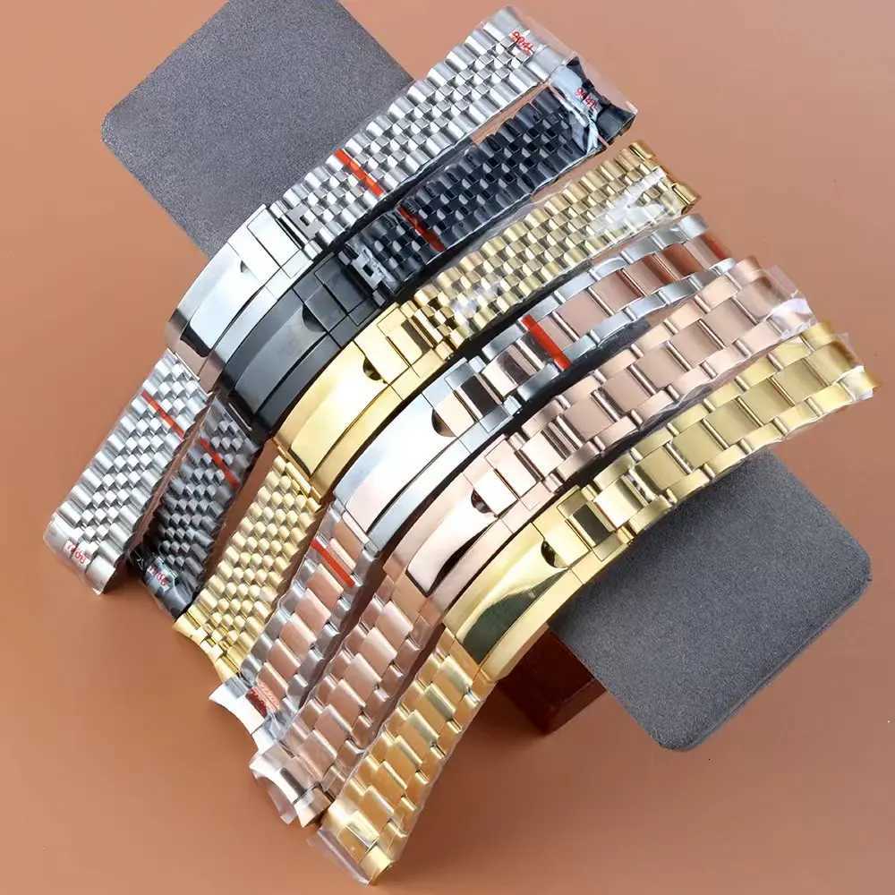 NH35 20mm Width Watchbands Rose Gold/Gold/Black Oyster/Jubilee Bracelet Fit NH35 GMT SUB Case Folding Buckle Watch Accessories W251114