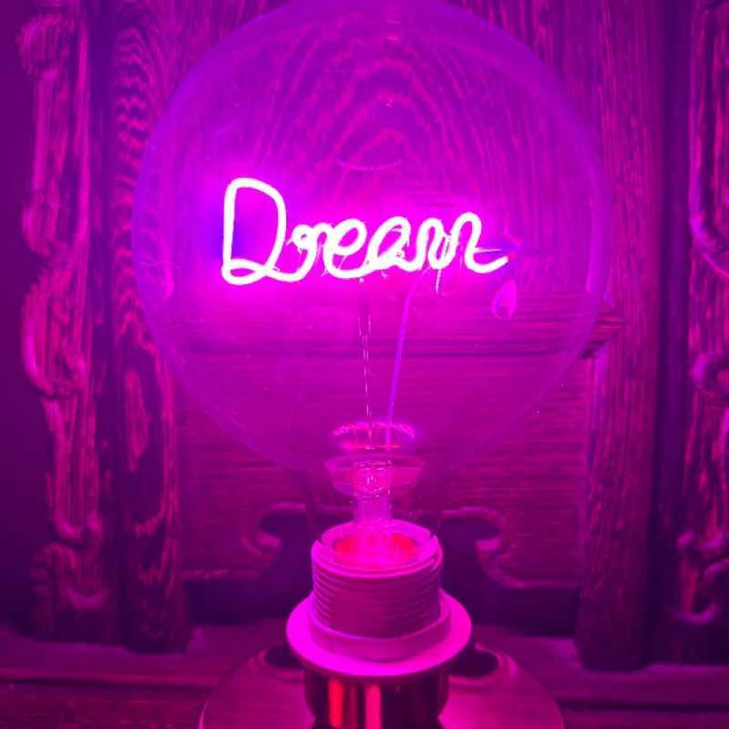 LED Golden G95 G125 LOVE RED Pink 2300K E27 220V 4W 8W Dimmable Filament Bulb Retro Vintage Decorative Lighting Edison Lamp C251115