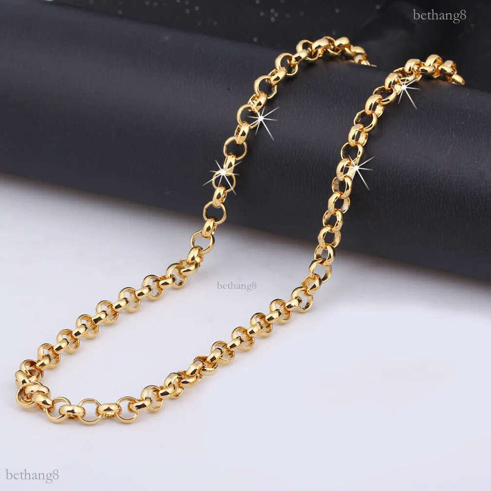 Gold Color Belcher Bolt ring Link Men Women Solid Bracelet Jewllery in 18-24cm Length 240613