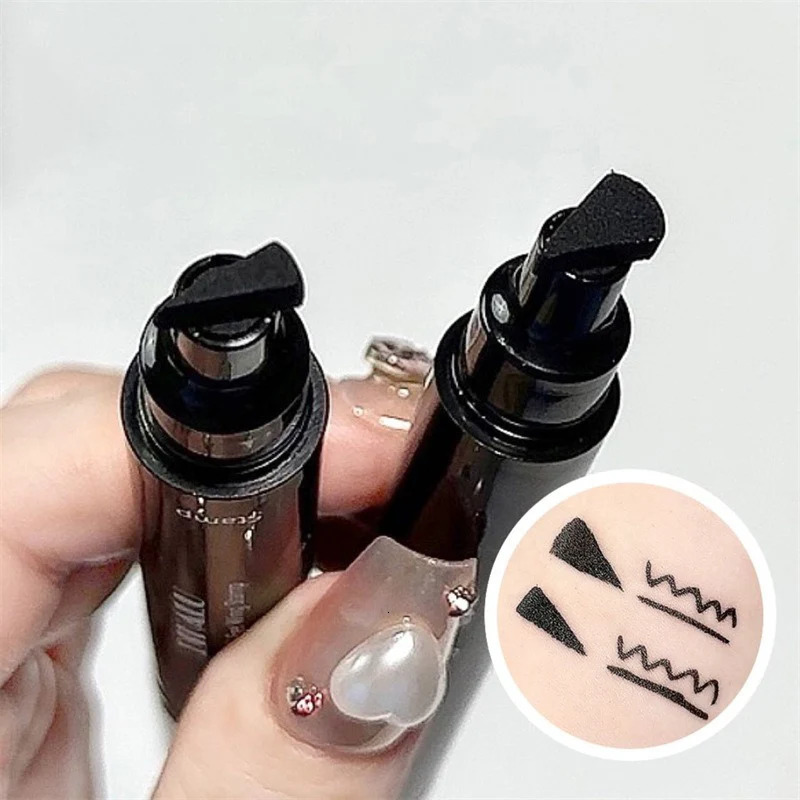 Big Seal Stamp Liquid Eyeliner Pen Waterproof Fast Dry Black Eye Liner Pencil with Eyeliner Cosmetic Triangle Stamp Eyeliner 250414