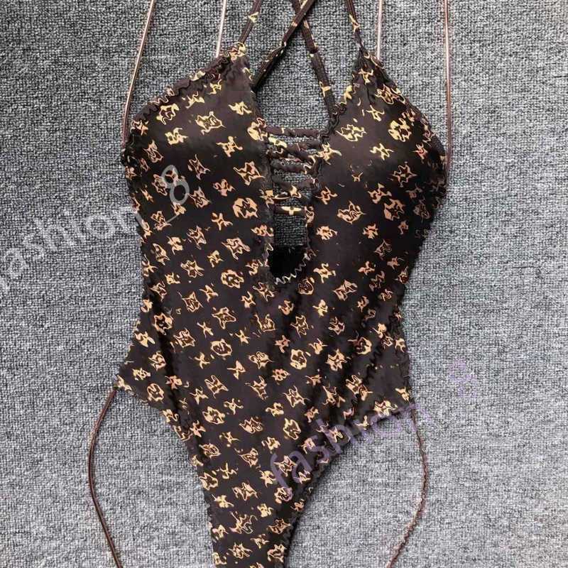 Bikini de maillot de bain pour femmes Bikini de luxe Nouvelle lettre de marque imprimée One-Piece Belly Cove Sweet