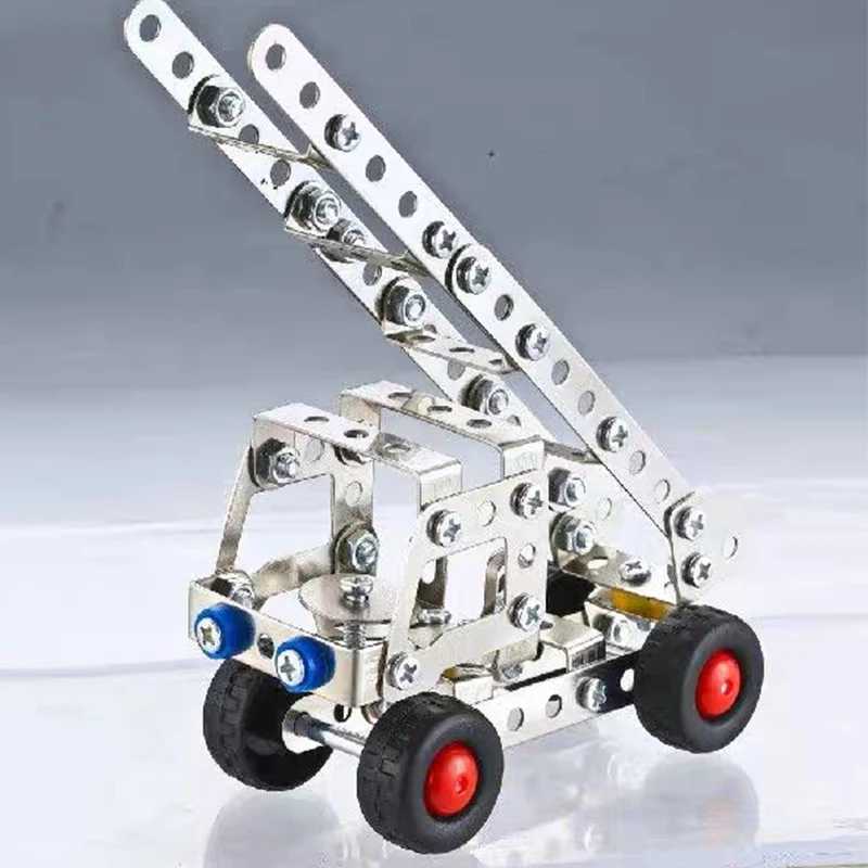 Metal assembly engineering vehicles simulated screws and nuts DIY alloy building blocks car models childrens educational toys W250415