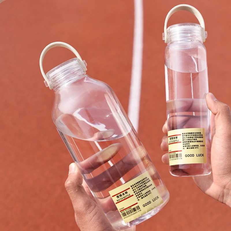 Transparent Plastic Cup for Male and Female Students Simple Water Cup with Text Portable Cup Sports Large Capacity Water CupW251114