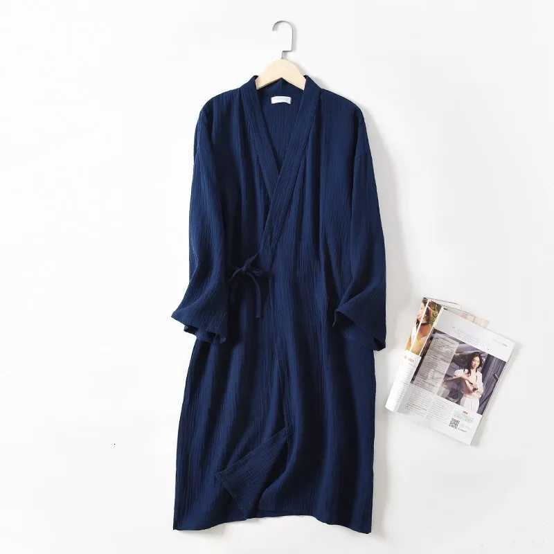 New spring and autumn Japanese kimono robe couple cotton crepe bathrobe men and women kimono robe robes for women sleepwear C251115