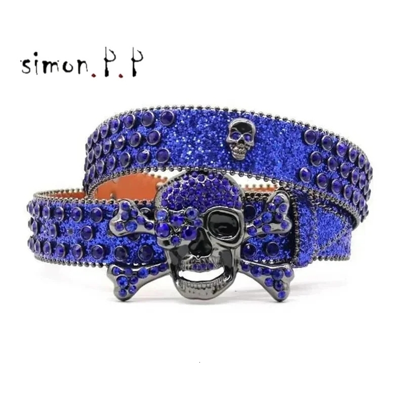 BB simon belt bb Strap Men Women Rhinestones Belt Western Bling Crystal Diamond Studded Belts 251113