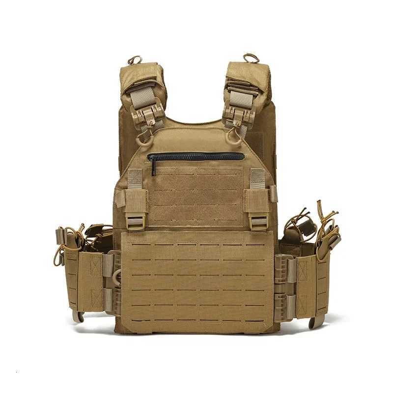 New Combat Vest 6094 Quick Release Lightweight Laser Cut Tactical Vest Black Gear Carry Hunting Tactical Vests XJ251114