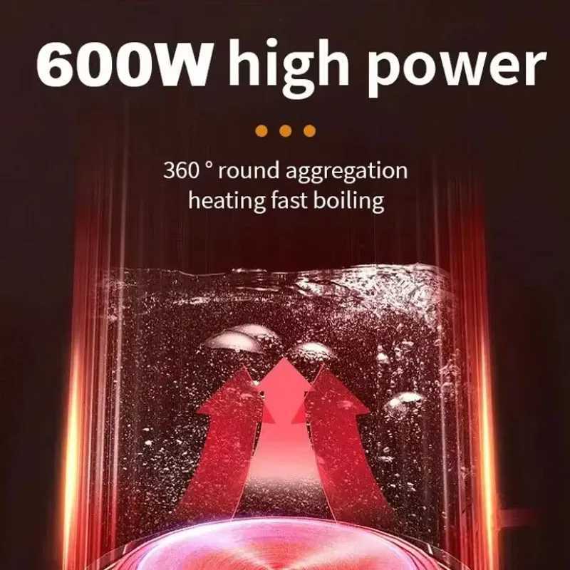 500ML Stainless Steel Portable Water Boiler Pot For Hotel Family Trip Kitchen Smart Kettle Pot Travel Electric Kettle Tea Coffee Y251114