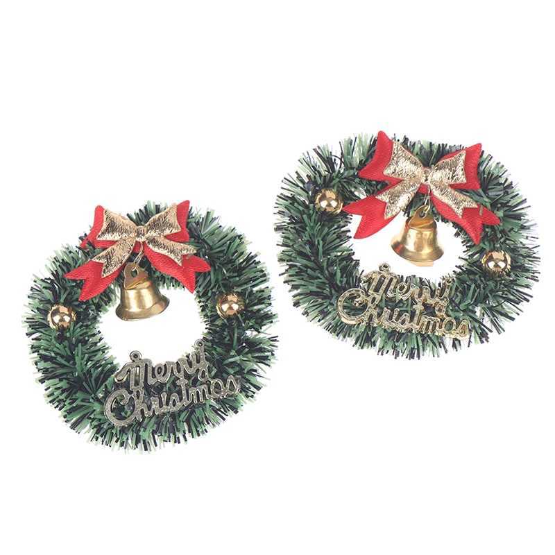 6 Dollhouse Miniature Christmas Garland Wreath Model - Decorative Toy for Dollhouses Ideal for Holiday DecorationsM251115