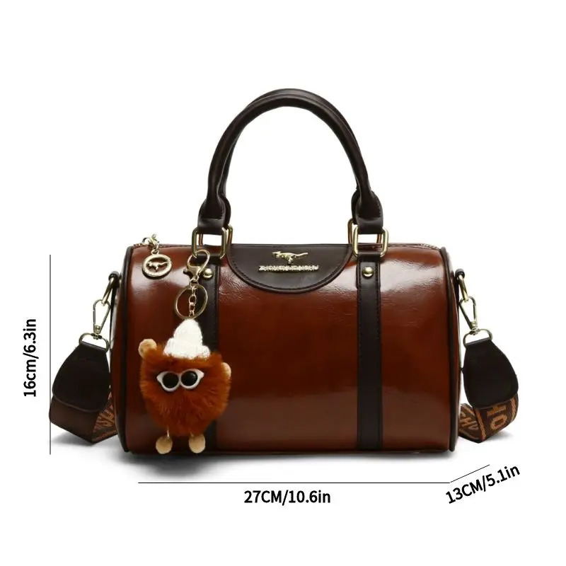 Womens fashionable pillow shoulder bag large capacity PU leather cross body handbag convertible space handbag 250410