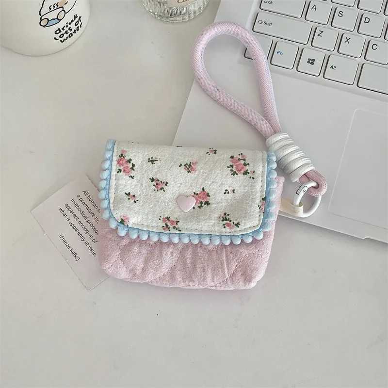 Floral Cotton Womens Small Storage Bag Used for Camera Portable Travel Womens Makeup Bag Lightweight Simple Bag WalletXJ250415