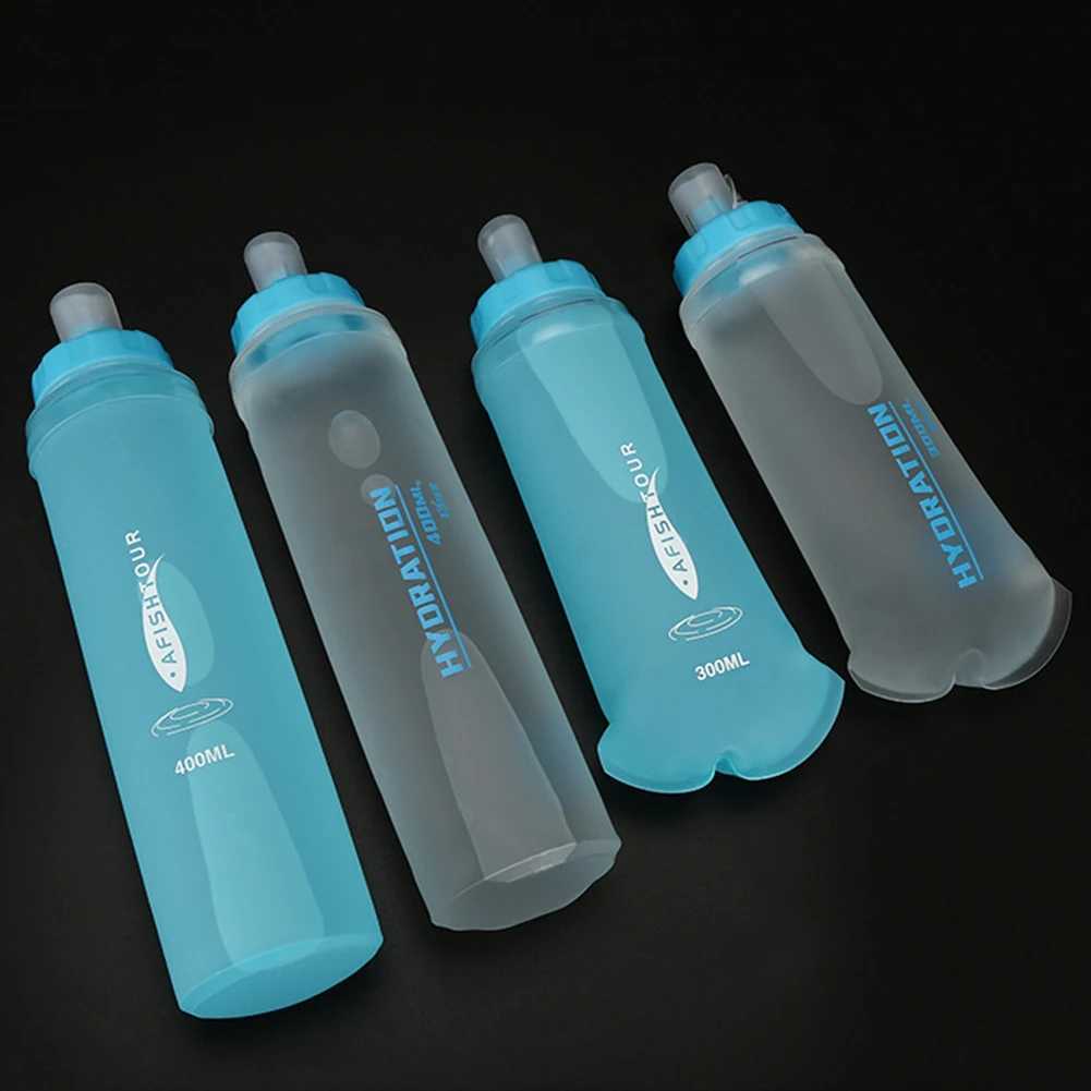 400ml Soft Flask Folding Collapsible Water Bottle TPU BPA Free Water Tank Bag For Running Hydration Pack Bag For Camping HikingW251114