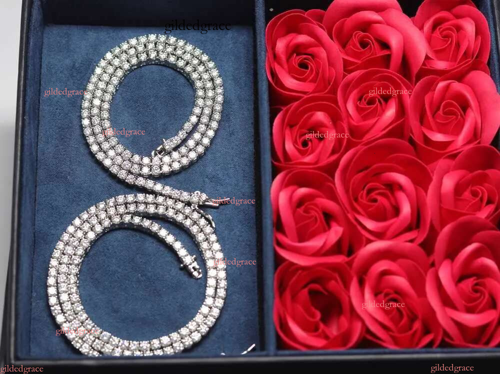 Wholesale Hip Hop Jewelry Fashion Iced Out Sier Hip hop 2mm-6.5mm Zircon Moissanite Dia Tennis Chain CZ Necklace Fashionable man For Men Women