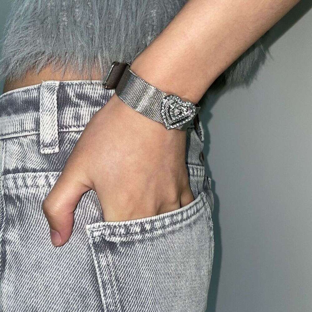 Niche Design Sweet Cool Hot Girl Love Water Dia Strap Sier Future Adjustable Bracelet