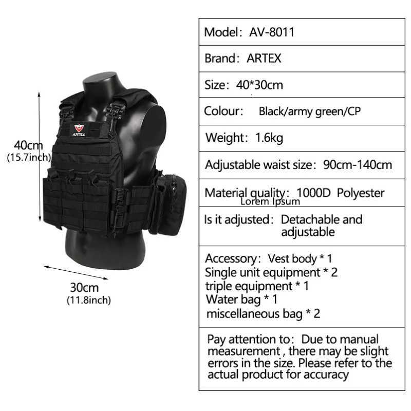 1000D Nylon high quality fabric Quick Release Airsoft Tactical Hunting Vest with triple magazine pouch tactical vest XJ251114