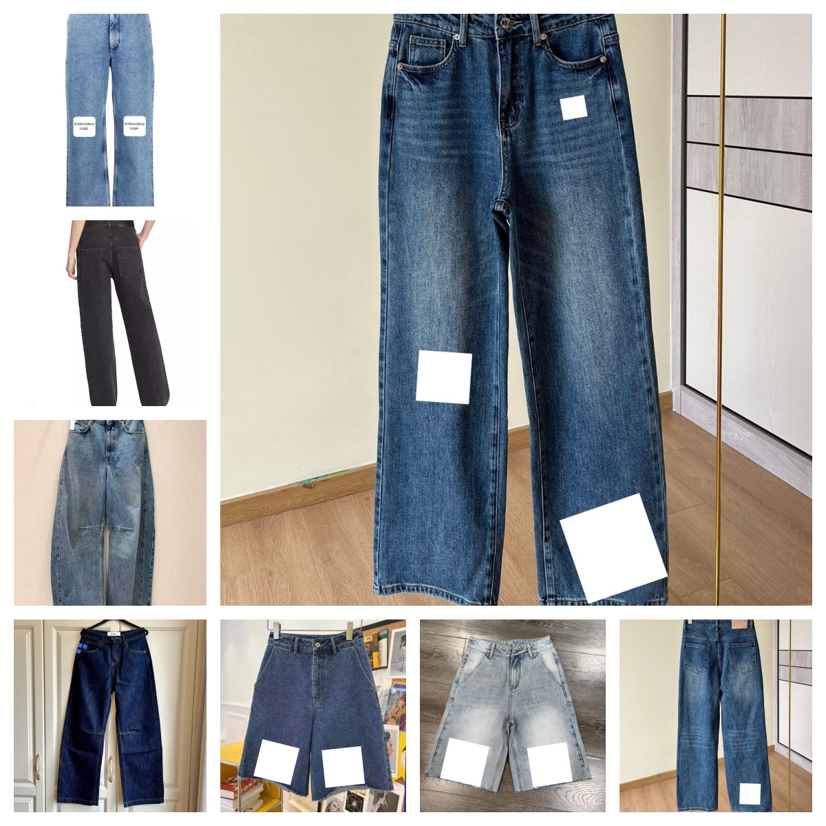 Women's Designer Jeans with Open Fork and Fleece Lining - Slim Fit, Laser Printed, Embroidered Capri Style Short Bottoms Pants