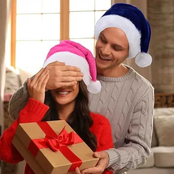 Chrismas Hat Adults Santa Hat for Men and Women Pink Green Blue Red Purple Black White Y251115