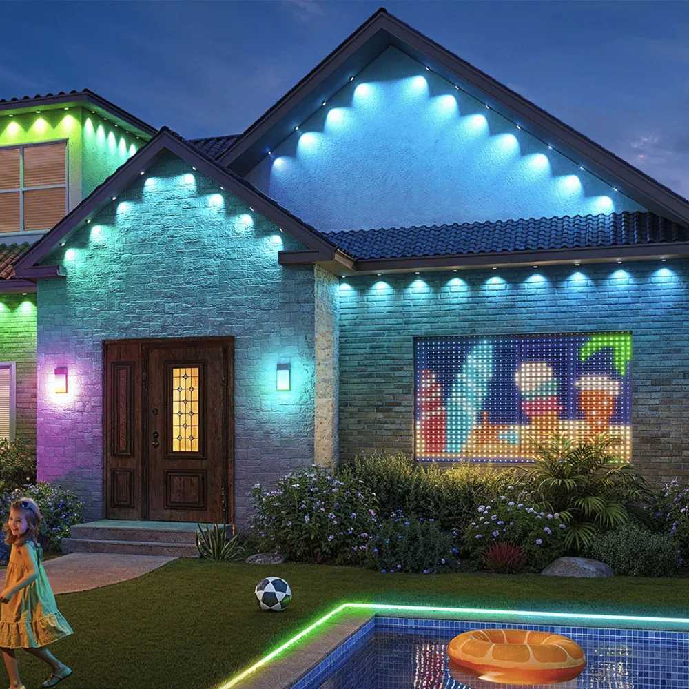 100FT 60 LEDs Permanent Outdoor Lights Smart RGBIC Eaves LED Lights Festival Flashing Lighting Fairy String Holiday Lighting Z251115 - view 5