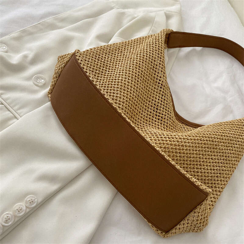 Handmade Beach Bag Summer Fashion Women's Handheld Fashionable Western Style Shoulder Small Seaside Travel Beach Grass Woven Bag Kq2