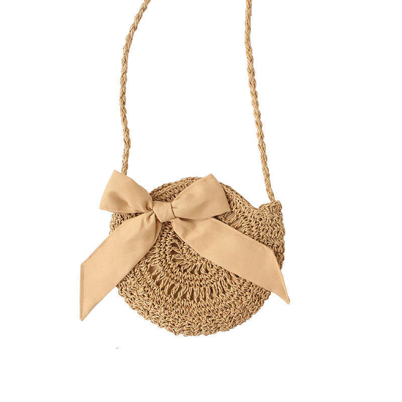 Handmade Beach Bag Grass New Product Single Shoulder Crossbody Beach Woven Japanese Hansen Women's Artistic Simple Bow Small Bag Kq2