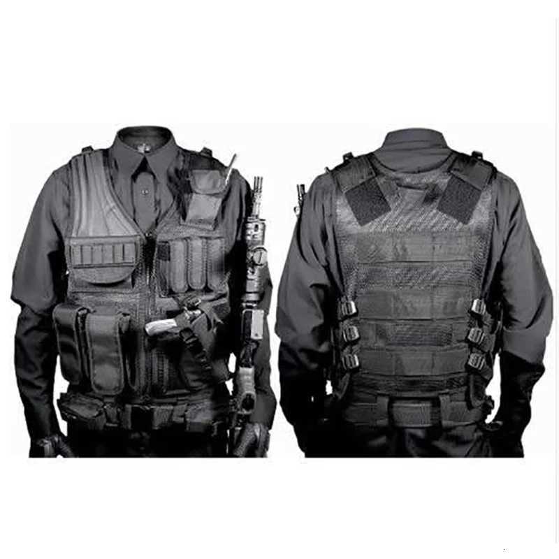 Tactical Vest Adjustable Molle Security Guard Vest Hunting Outdoor CS War Game Air Gun Training Jacket XJ251114
