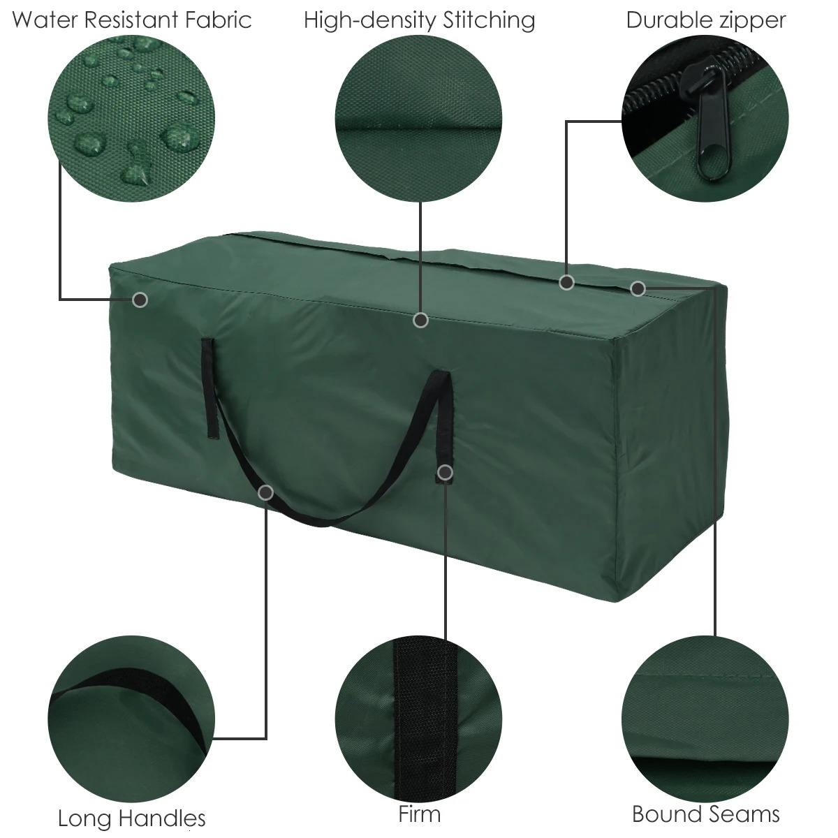 Cushion Storage Bag Large Capacity Furniture Protective Cover Outdoor Garden Waterproof Dustproof Christmas Tree Organizer 250407
