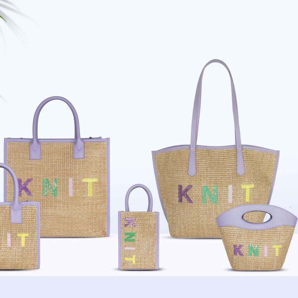 Handmade Beach Bag Single Shoulder Mat Cotton Thread Lafite Rattan French Handmade Grass Woven Bag, Beach Bag For Women Kq2