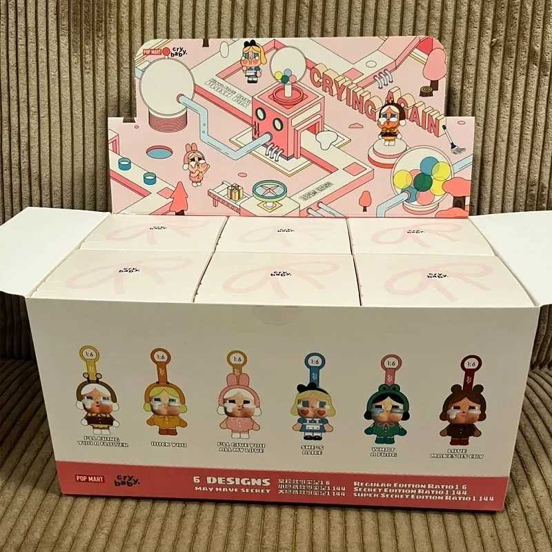 Real 13cm Baby Crying Series Mystery Box Vinyl Base Plush Doll Pendant Decorative Fan Series Childrens Birthday Gift X250415