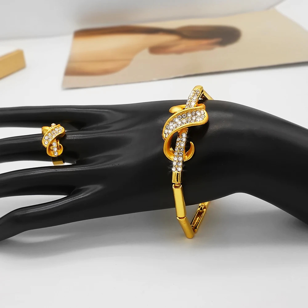 Dubai Gold Color Jewelry Sets African Indian wedding Bridal Wife gifts Necklace Bracelet Earrings ring Jewelery for Women 250414