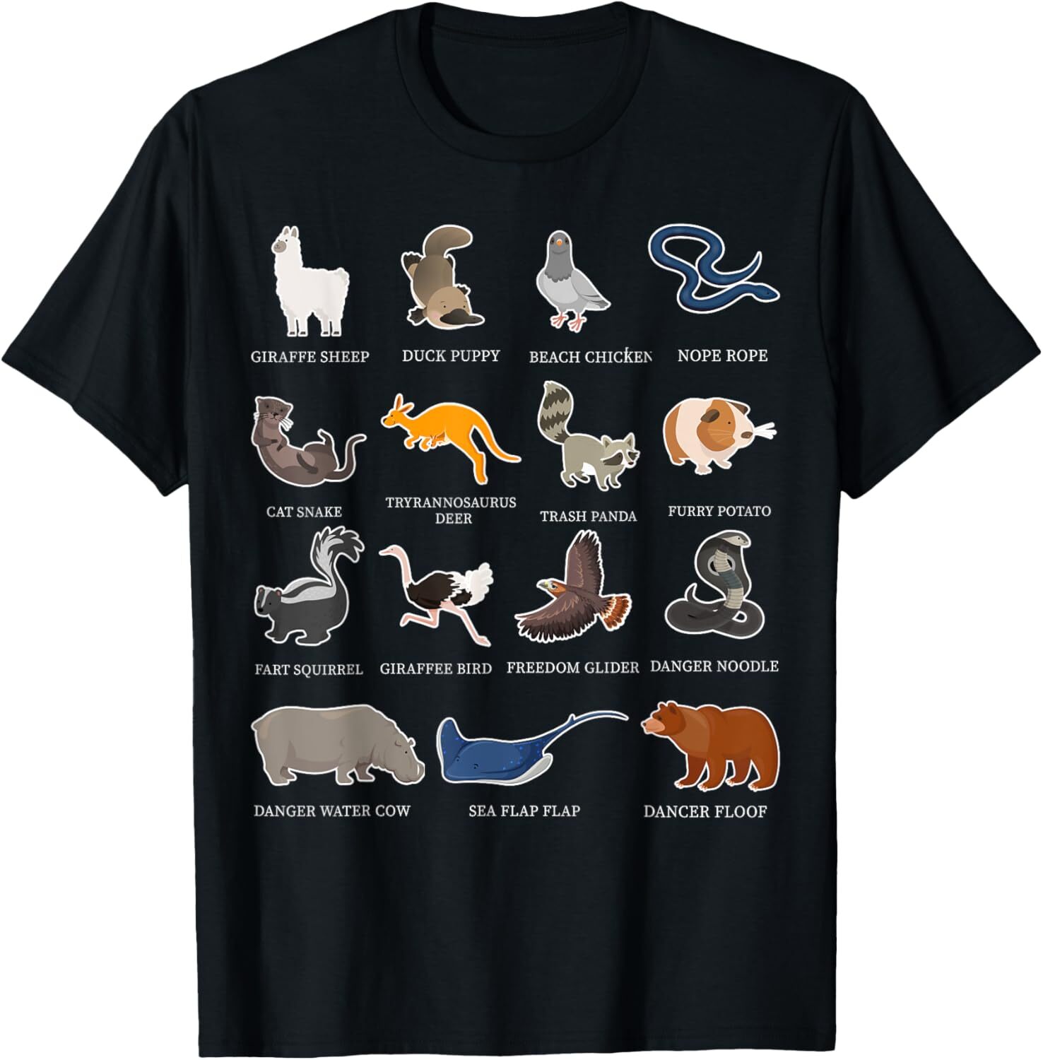 T shirt for Mens Animals Of The World - Rare Exotic Animals Funny Animal Graphic Tee Casual Tops Clothes Short sleeve