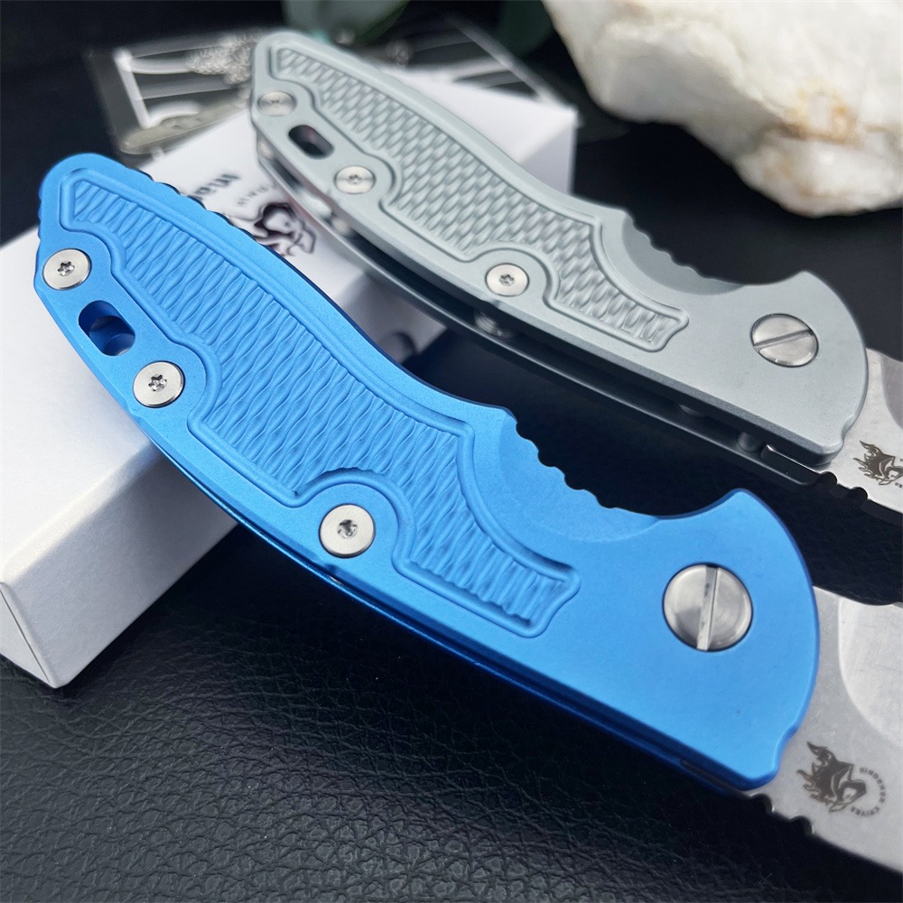 Rick Hinderer XM18 Assisted Pocket Folding Knife D2 Steel Blue/silver Aluminum Handle Portable Outdoor EDC Tactical Hunting Rescue Survival Tool 3300 