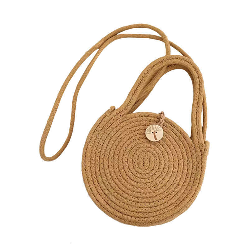 Handmade Beach Bag Versatile Straw Fashionable Travel Woven Bag, Women's Vacation Small Fresh Single Shoulder Crossbody Handbag Kq2